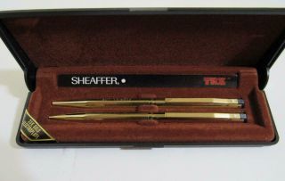 Vintage Sheaffer Ballpoint Pen Mechanical Pencil Set Model 70 W Case Gold Plate