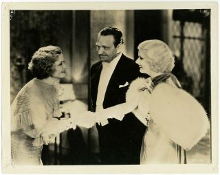 Jean Harlow,  Wallace Beery,  Billie Burke Dinner At Eight 1933 Vintage Photograph