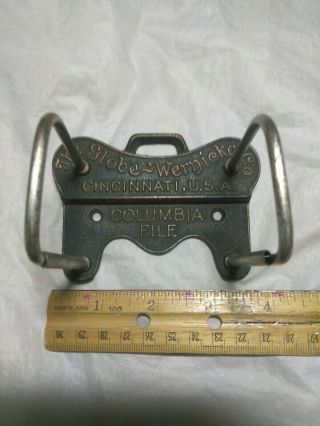 Vintage Metal " The Globe Wernicke Co.  Columbia File Arch