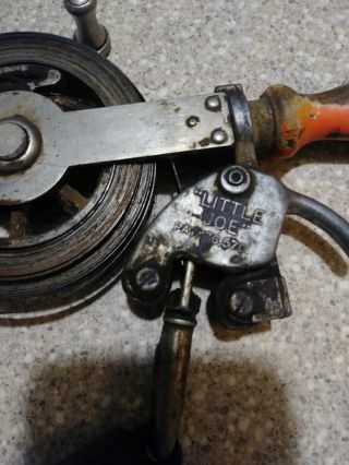 Vintage Lufkin USA “Little Joe” Oil Gauging Tape Measure with brass plumb bob. 5