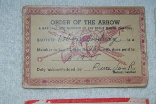 Vintage Boy Scout OA Order of the Arrow Membership Pocket Cards 253,  79,  502 3