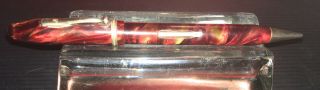 Vintage Arnold Combination Fountain Pen/mechanical Pencil - Lovely Marbleized Red