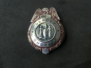 Vintage Unique Multi - Color Silvertone Deputy Sheriff’s Obsolete Police Badge