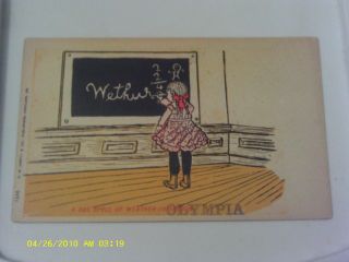 Rare 1907 Postcard School Class Room Student Blackboard Portland Olympia Oregon
