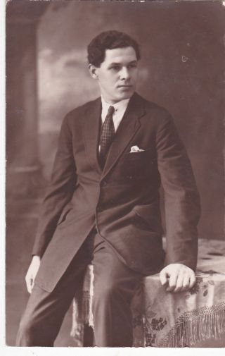 1920s Handsome Young Man In Suit Fashion Old Antique Russian Photo Gay Interest