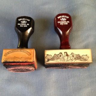 Vintage U.  S.  Navy Wood Custom Rubber Stamps