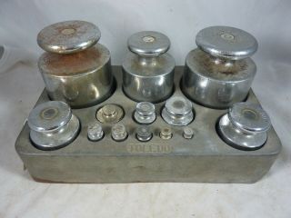 Toledo Scale Test Weights 1/4 Ounce To 10 Pounds 30,  Pounds Total & Metal Holder