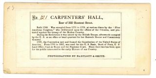 Philadelphia PA - INTERIOR OF CARPENTERS ' HALL - Bartlett & Smith Stereoview 2