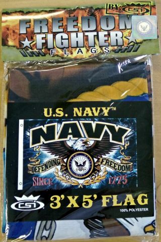 United States Navy Defending Freedom and Strike Force Polyester 3x5 Foot Flags 2 7