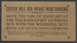 Elmira Heights Ny: C.  1930s - 40s Postcard Old Barn Woodhull Boys Square Dancing