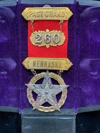 Rare C.  1900 Odd Fellows Past Grand Nebraska 260 Medal Pin