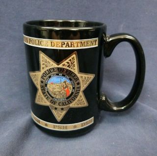Patton Police Officer California Department Sbsd Sheriff Coffee Gold Cup Mug