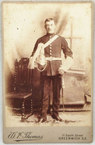 Cabinet Card Soldier Royal Dragoon Trooper Helmet Victorian Antique Photo