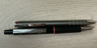 Two Rotring Ballpoint Pens Black Clipper & Gunmetal Chrome Germany