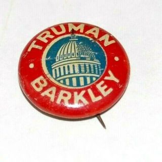 1948 Harry Truman Barkley Campaign Pin Pinback Button Political Presidential