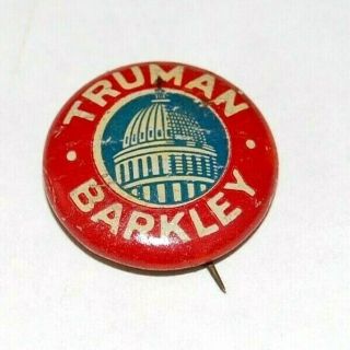 1948 HARRY TRUMAN BARKLEY campaign pin pinback button political presidential 2