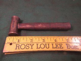 Vintage Small 3.  Oz Brass Hammer With Wood Handle Made By Ee & Co.  Usa