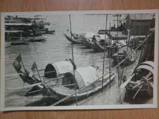 Sampans In Whangpoo River Shanghai China Vintage Postcard C.  1920 