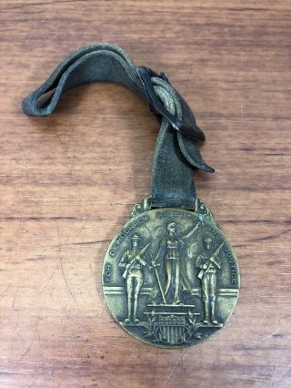 Vintage P.  S.  Of A.  Patriotic Sons Of America 323 Wwi Antique Bronze Watch Fob