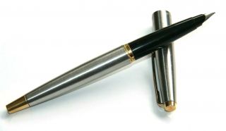 Vintage Parker 45 Steel Fountain Pen,  M - Medium Stainless Steel Nib,  England