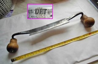 Vintage French 6 1/4 " Slightly Curved Bladed Drawknife By Dft
