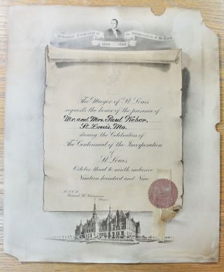 Invitation – Centennial Celebration Of The Incorporation Of St.  Louis – 1909