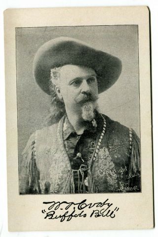 Courier Souvenir Cabinet Card Of William Buffalo Bill Cody,  Wild West Show
