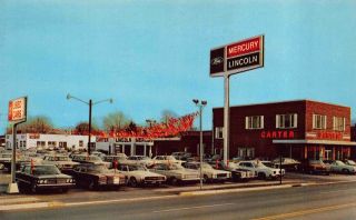Postcard Carter Lincoln Mercury Car Dealership In Woodbury,  Jersey 118192