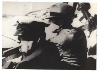 Winston Churchill & Us Sec.  Of War Colonel Stimson Vintage Press Photograph 1943