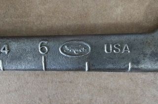 Unique Vintage Ford Line/tool Kit Open End Wrench W/ruler Markings Fomoco