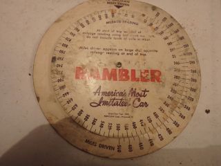 Vintage Rambler Mileage 4 " Plastic Round Calculator