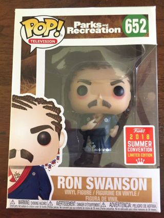 Funko Pop Parks And Recreation Ron Swanson 652 2018 Sdcc Exclusive