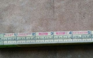 Vintage Lufkin X46 Red End Folding Ruler,  72  With 6  Brass Extension USA 3
