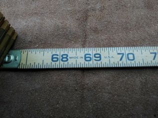 Vintage Lufkin X46 Red End Folding Ruler,  72  With 6  Brass Extension USA 4