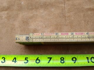 Vintage Lufkin X46 Red End Folding Ruler,  72  With 6  Brass Extension USA 5