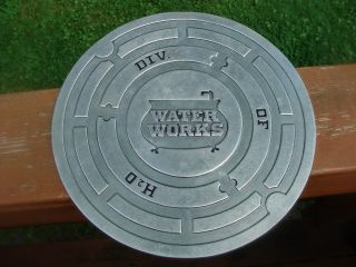 Rare Vintage Waterworks Restaurant Columbus Ohio Metal Manhole Cover Menu -