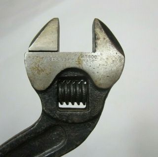 Vintage Bullock Curved 8 " Adjustable Wrench Made In Usa