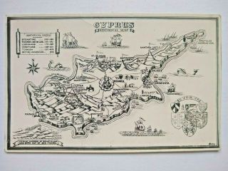 Cyprus: 2 Postcards,  Historical Map & Famagusta. 3