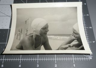 Pretty Woman Swim Cap Swimsuit Beach 1930 