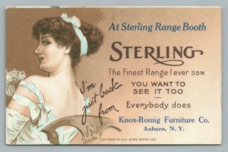 Sterling Stove Range Advertising Girl—knox - Romig Furniture Auburn York 1912