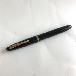 Vintage Sheaffer Fountain Pen Black/gold 14k Gold 5 Nib Feather Touch Usa