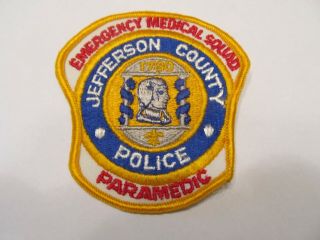 Kentucky Jefferson Co Police Medical Squad Patch Old Cheese Cloth
