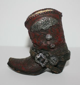 Vase Or Toothpick/pen - Pencil Holder Vintage Small Western Cowboy Boot
