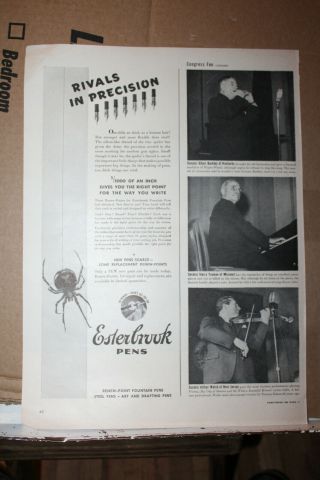 1944 Paper Ad Wwii Esterbrook Pens Black Widow Spider Fountain Renew Points Rare