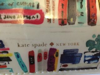 KATE SPADE Pencil Bag Case Book Theme w/accessories,  Vinyl,  8.  5 x 5.  5,  Charm 2