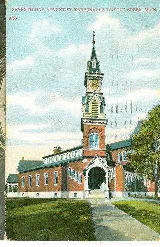 Battle Creek,  Michigan - Seventh - Day Adventist Tabernacle - 9756 - Pm1910 - (mich - B 1)