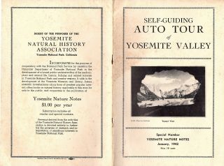 Self Guiding Auto Tour Of Yosemite Valley January 1948 Pamphlet B&w Photos Map