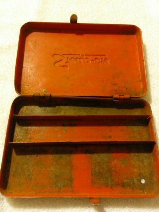 Vintage 1965 Snap On Red Metal Tool Storage Box Only for Socket Set KRA - 255 2