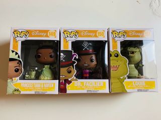 Funko Pop Disney Princess And The Frog Tiana,  Louis And Dr.  Facilier Set Of 3