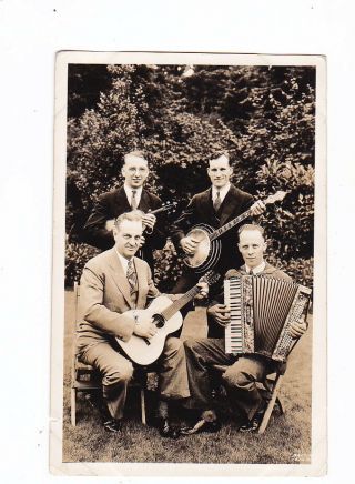 Old Photo Portland Oregon Apostolic Faith Camp Music Band 1930s Postcard Size